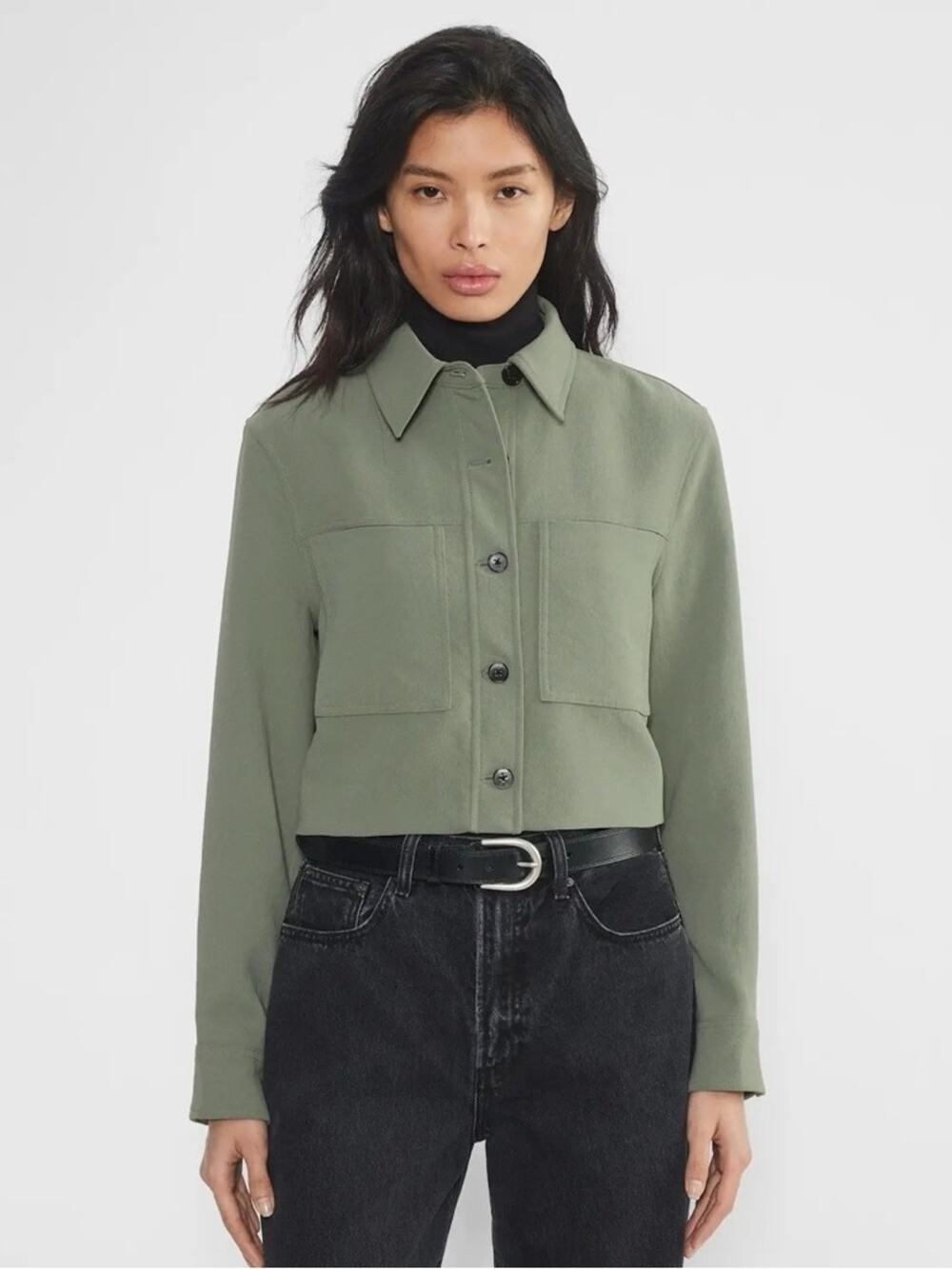 Aritzia Little Cropped Jacket - Crepette™ Light Olive Green XS